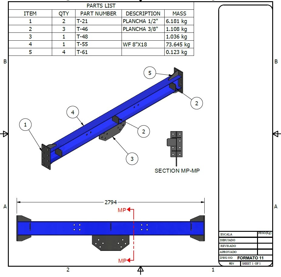 Plano de fabricación